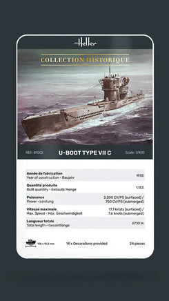 1/400 Heller U-Boat Type VII C - MPM Hobbies