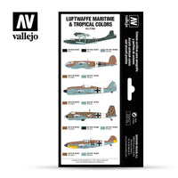 Vallejo 17ml Set of 8 Luftwaffe Maritime & Tropical colors - 71164