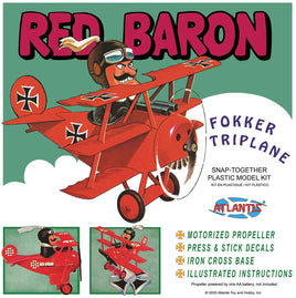 Atlantis Models Red Baron Fokker Triplane with Motor SNAP-5903 - MPM Hobbies