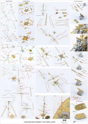1/350 Pontos Model HMS King George V 1941 Detail Up Set 35013F1