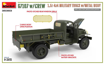 1/35 Mini Art - G7107 w/Crew 1.5T 4x4 Cargo Truck w/Metal Body - 35383