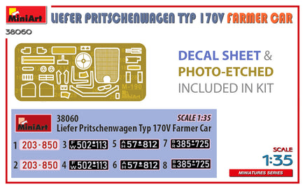 1/35 Mini Art - Liefer Pritschenwagen TYP 170V Farmer Car - 38060