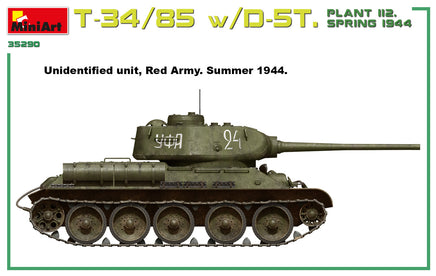 1/35 Mini Art - T-34/85 w/D-5T Plant 112 Spring 1944 - 35290