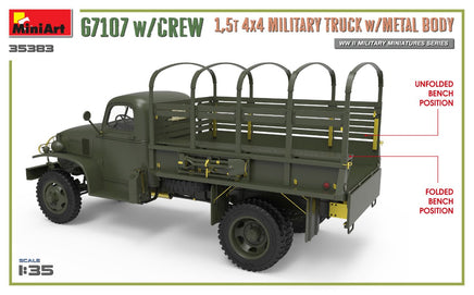 1/35 Mini Art - G7107 w/Crew 1.5T 4x4 Cargo Truck w/Metal Body - 35383