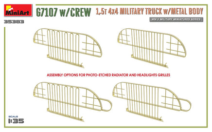 1/35 Mini Art - G7107 w/Crew 1.5T 4x4 Cargo Truck w/Metal Body - 35383