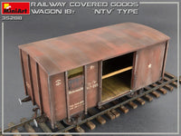 1/35 Mini Art - Railway Covered Goods Wagon 18T “NTV” Type - 35288 - MPM Hobbies