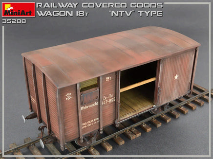 1/35 Mini Art - Railway Covered Goods Wagon 18T “NTV” Type - 35288 - MPM Hobbies
