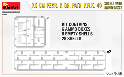 1/35 Mini Art - 7.5 cm Pzgr. & Gr. Patr. Kw.K. 40 - 35381 - MPM Hobbies