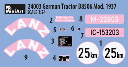 1/24 Mini Art - German Tractor D8506 Mod. 1937 - 24003