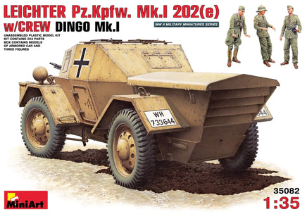 1/35 Mini Art - Leichter Pz.kpfw. 202(E) w/Crew Dingo Mk.I - 35082 - MPM Hobbies