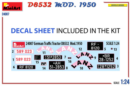 1/24 Mini Art - German Traffic Tractor D8532 Mod. 1950 - 24007