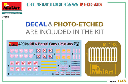 1/48 Mini Art - Oil & Petrol Cans 1930-40s - 49006