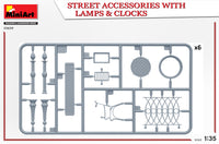 1/35 Mini Art - Street Accessories with Lamps & Clocks - 35639