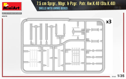 1/35 Mini Art - 7.5cm Sprgr., Nbgr. & Pzgr. Patr. Kw.K.40 (Stu.K.40) - 35375 - MPM Hobbies