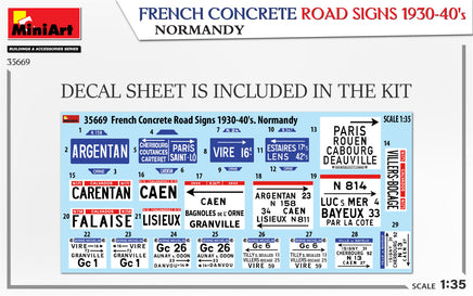 1/35 Mini Art - French Concrete Road Signs 1930-40’s Normandy - 35669