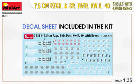1/35 Mini Art - 7.5 cm Pzgr. & Gr. Patr. Kw.K. 40 - 35381 - MPM Hobbies