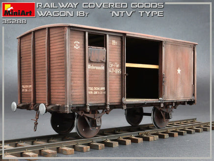 1/35 Mini Art - Railway Covered Goods Wagon 18T “NTV” Type - 35288 - MPM Hobbies
