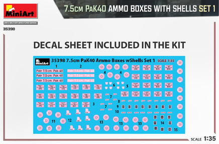 1/35 Mini Art - 7.5cm Pak40 Ammo Boxes with Shells Set 1 - 35398