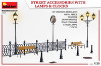 1/35 Mini Art - Street Accessories with Lamps & Clocks - 35639