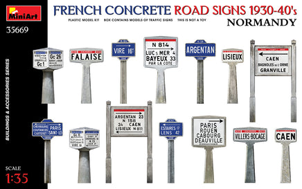 1/35 Mini Art - French Concrete Road Signs 1930-40’s Normandy - 35669