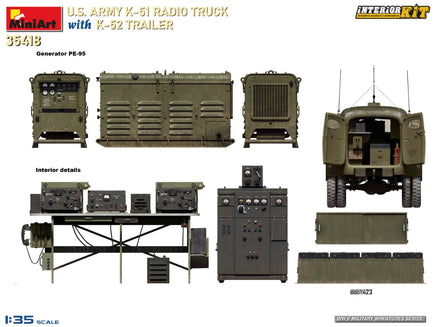 1/35 Mini Art - US Army K-51 Radio Truck With K-52 Trailer - 35418