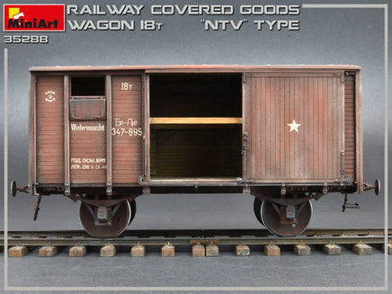 1/35 Mini Art - Railway Covered Goods Wagon 18T “NTV” Type - 35288 - MPM Hobbies