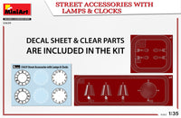 1/35 Mini Art - Street Accessories with Lamps & Clocks - 35639