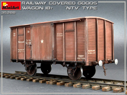 1/35 Mini Art - Railway Covered Goods Wagon 18T “NTV” Type - 35288 - MPM Hobbies