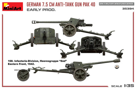 1/35 Mini Art - German 7.5cm Anti-Tank Gun Pak 40 - 35394 - MPM Hobbies