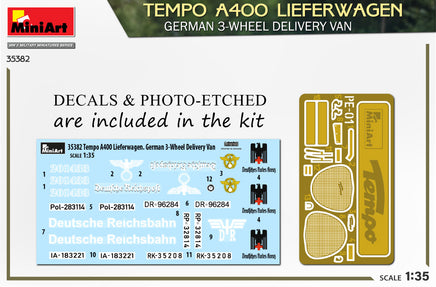 1/35 Mini Art - Tempo A400 Lieferwagen 3-Wheel Delivery Van - 35382