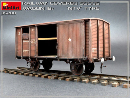 1/35 Mini Art - Railway Covered Goods Wagon 18T “NTV” Type - 35288 - MPM Hobbies