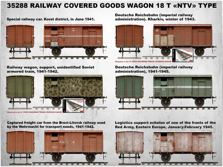 1/35 Mini Art - Railway Covered Goods Wagon 18T “NTV” Type - 35288 - MPM Hobbies
