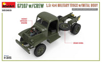1/35 Mini Art - G7107 w/Crew 1.5T 4x4 Cargo Truck w/Metal Body - 35383