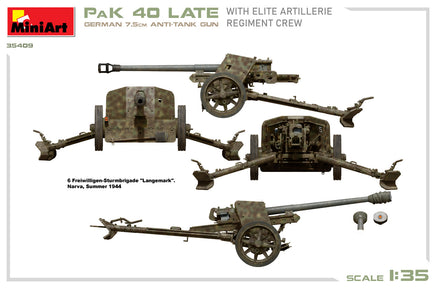 1/35 Mini Art - German 7.5cm Anti-Tank Gun Pak 40 Late - 35409