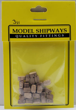 Model Shipways - 1/4" (7mm) Walnut Double Sheave Block 30 pcs - 311