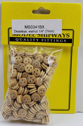 Model Shipways - 1/4" (7mm) Boxwood Deadeye 150 pcs - 341BX