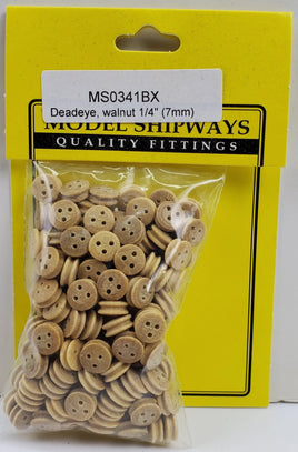Model Shipways - 1/4" (7mm) Boxwood Deadeye 150 pcs - 341BX - MPM Hobbies