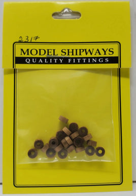 Model Shipways - 3/16" (5mm) Wood Canon Wheels (Trucks) 24 pcs - 2317 - MPM Hobbies
