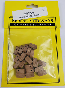 Model Shipways - 3/8" (10mm) Walnut Single Sheave Block 40 pcs - 306 - MPM Hobbies