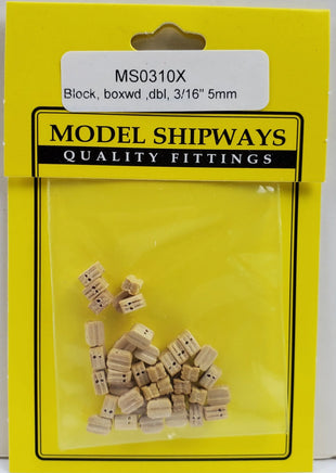 Model Shipways - 3/16" (5mm) Boxwood Double Sheave Block 30 pcs - 310X - MPM Hobbies
