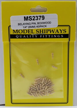 Model Shipways - 1/4" (6mm) Walnut Belaying Pin 40 pcs - 2379