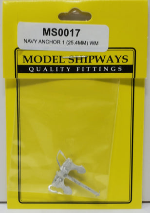 Model Shipways - 1" (25.4mm) Pewter Navy Anchor 1pc - 0017