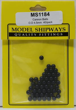 Model Shipways - 4.5mm Cannonball 40 pcs - 1184 - MPM Hobbies