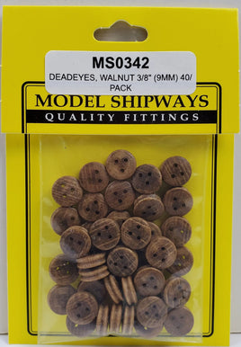 Model Shipways - 3/8" (9mm) Walnut Deadeye 40 pcs - 342 - MPM Hobbies