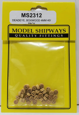 Model Shipways - 4mm Boxwood Deadeye 40 pcs - 2312 - MPM Hobbies