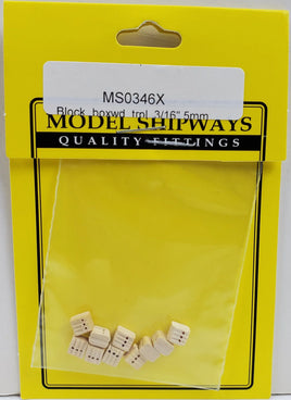 Model Shipways - 3/16" (5mm) Boxwood Triple Sheave Block 20 pcs - 346X - MPM Hobbies