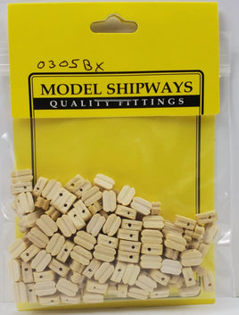 Model Shipways - 1/4" (7mm) Boxwood Single Sheave Block 150 pcs - 305BX - MPM Hobbies
