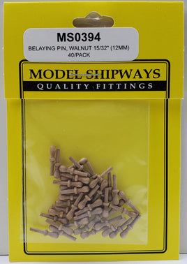 Model Shipways - 15/32" (12mm) Walnut Belaying Pin 40 pcs - 394 - MPM Hobbies