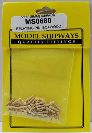Model Shipways - 5/16" (8mm) Boxwood Belaying Pin 40 pcs - 680 - MPM Hobbies