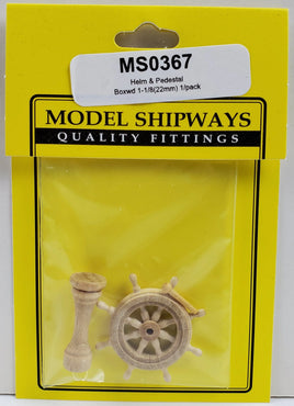 Model Shipways - 7/8" (22mm) Boxwood Helm & Pedestal 1 Set - 367 - MPM Hobbies